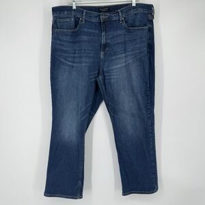 Banana Republic Womens Denim Jeans 34/18 Girlfriend Jean Dark Wash Straight‎ Leg